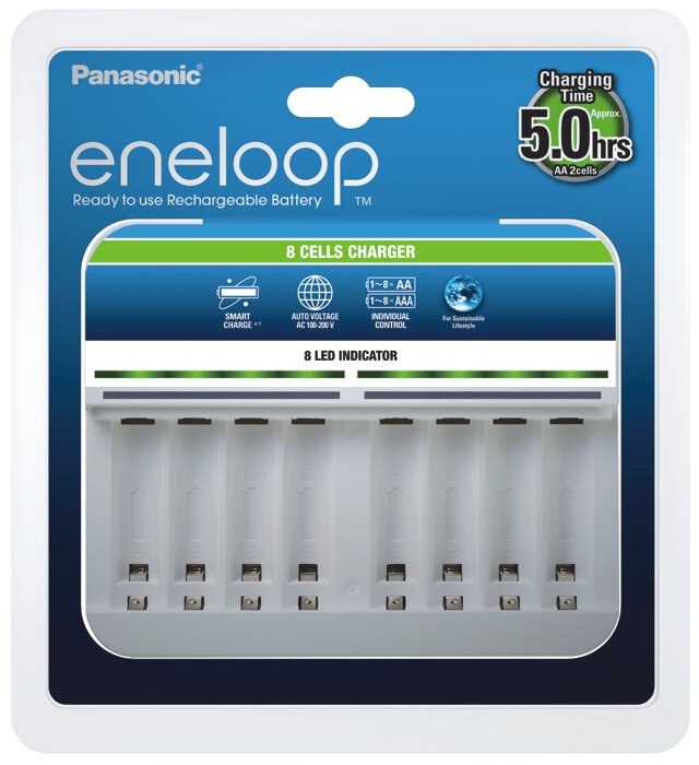 Panasonic eneloop hleðslutæki 8 stk