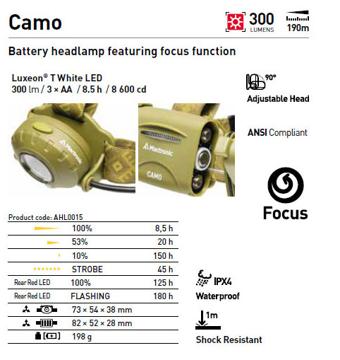 Mactronic Camo ennisljós Camo ennisljós