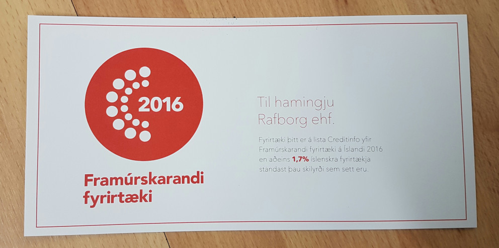 Rafborg Framúrskarandi fyrirtæki 2016