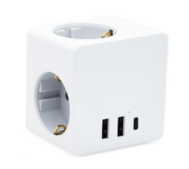 Fjöltengi kubbar, 2xUSB + 1xC Port