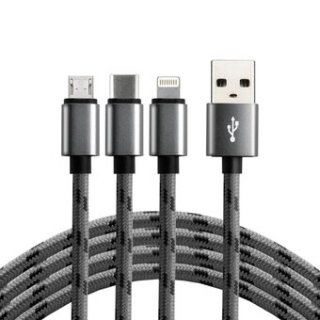 3 í 1 USB hleðslusnúra